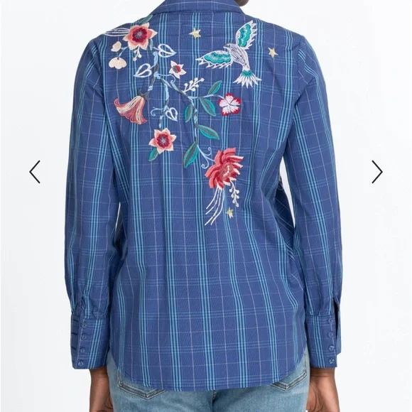 JOHNNY WAS Viloa Nashville Shirt | Boho Western w/ Embroidery - Picture 4 of 10